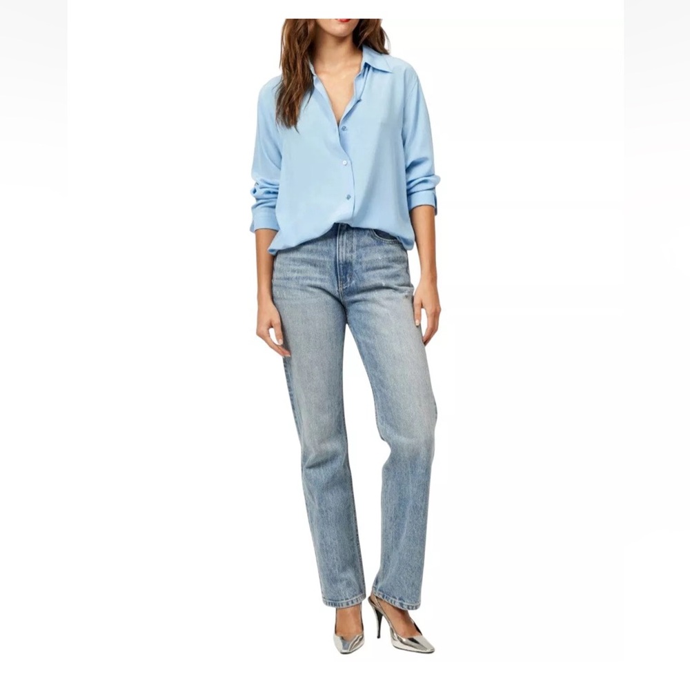 Equipment Femme 100% Silk Shirt Blouse Alaskan Blue - Like New!